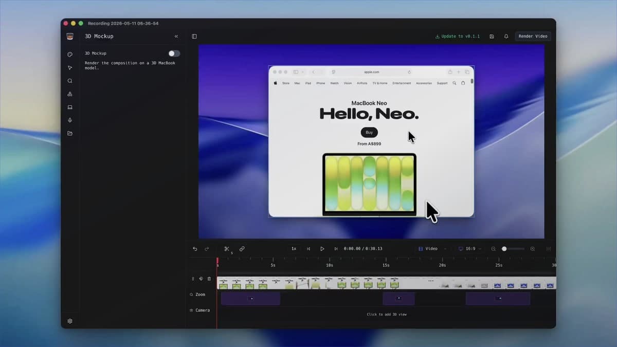 ShotGlass: A Screen Studio Alternative for Mac illustrated with the relevant ShotGlass workflow
