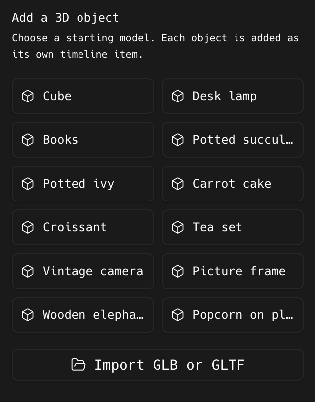 The 3D object library
